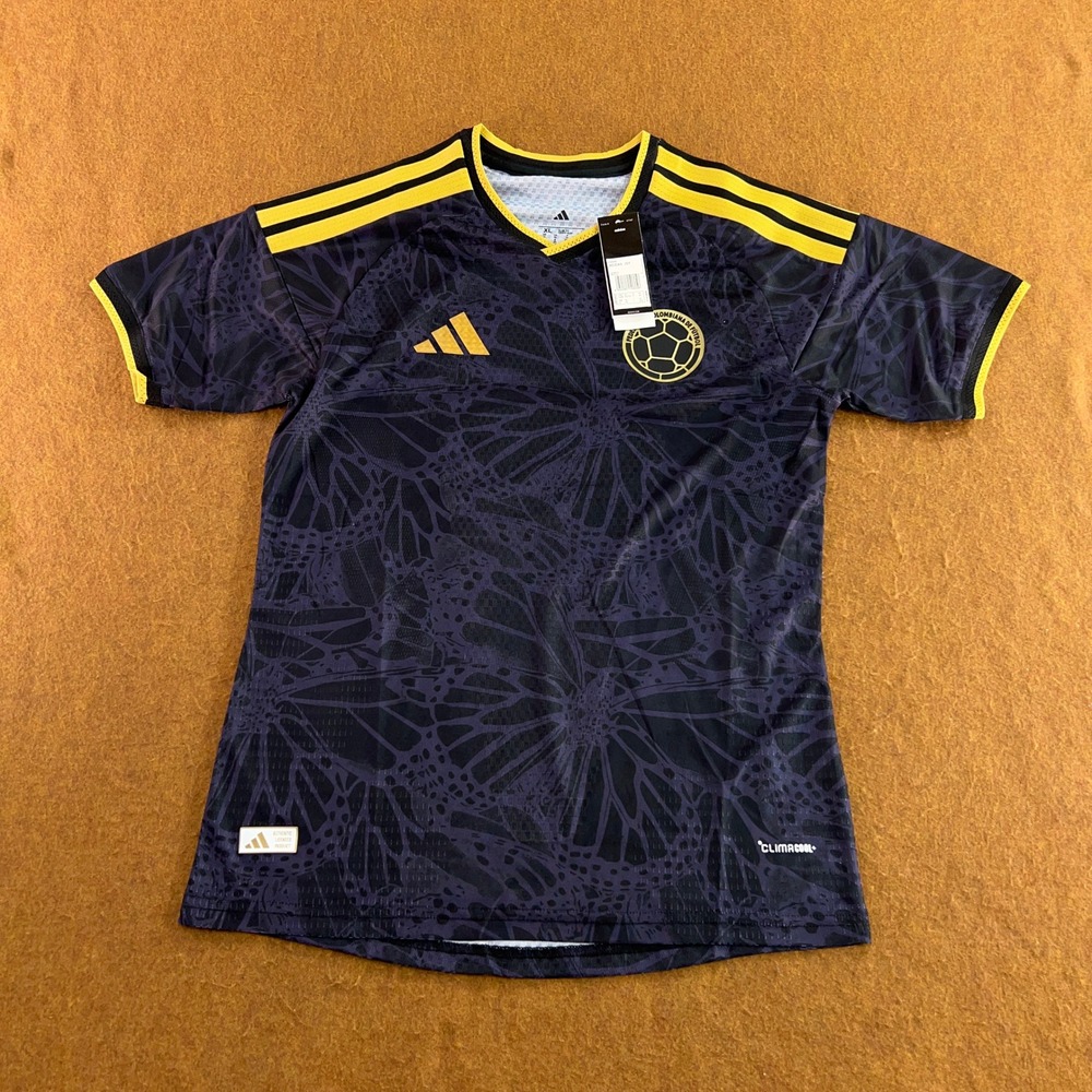 Adidas Men XL Navy Blue Colombia Butterfly ClimaCool Soccer Jersey